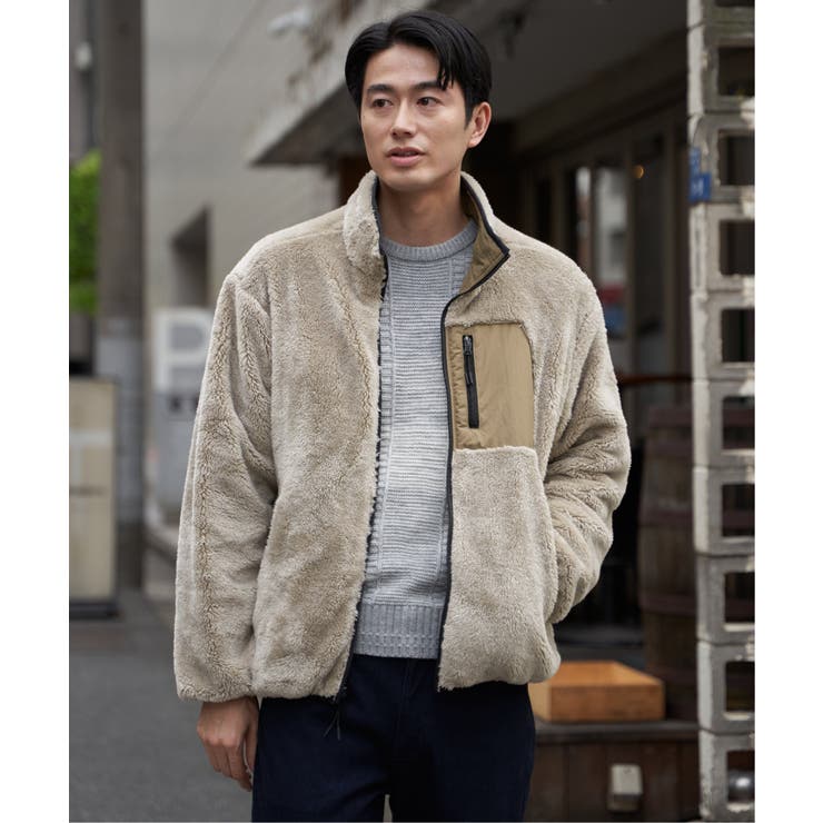 【2WAY】リバーシブルナイロンフリースブルゾン | ikka  | 詳細画像19 