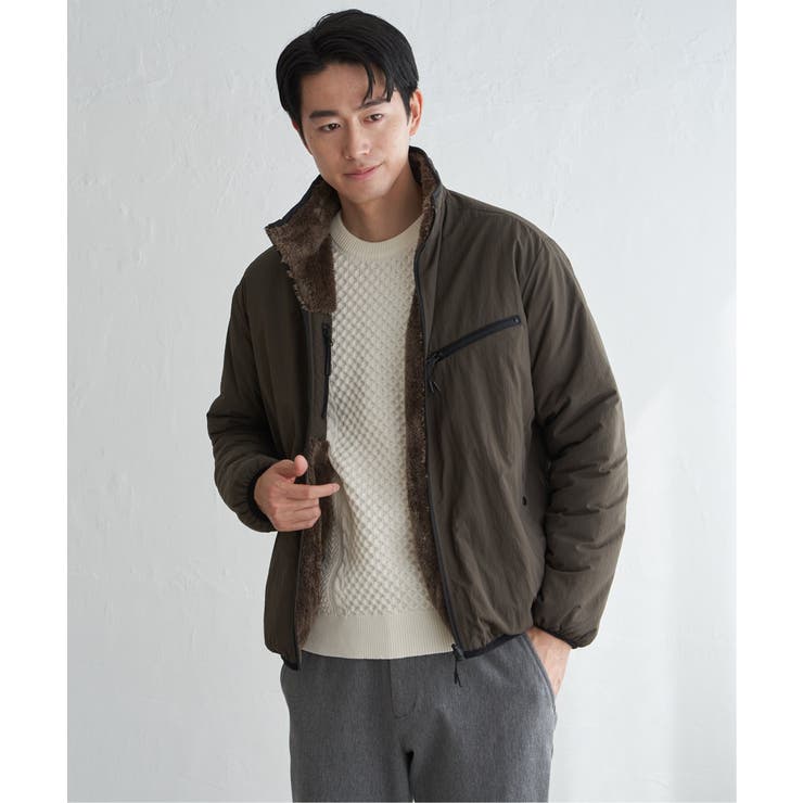 【2WAY】リバーシブルナイロンフリースブルゾン | ikka  | 詳細画像5 