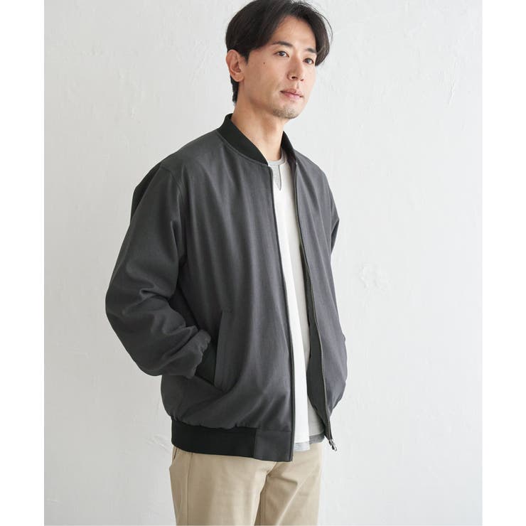 グレー | 2wayライナー付きリブブルゾン | ikka 