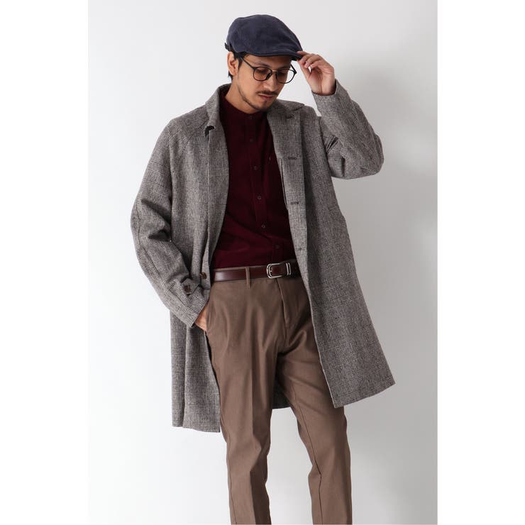 グレンチェックステンカラーコート[品番：IKAW0005884]｜ikka （イッカ