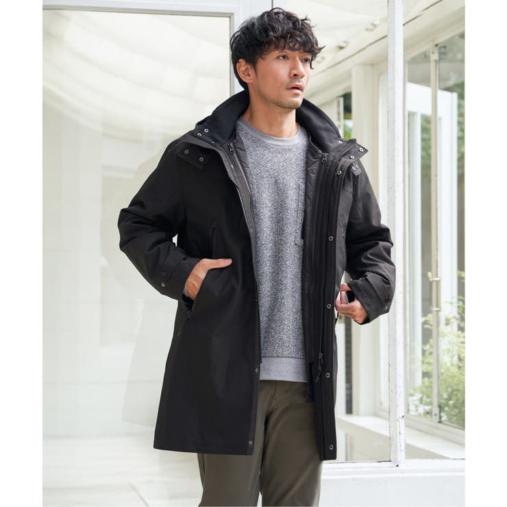 ブラック | sorona(R) 3WAYロングコート | ikka 
