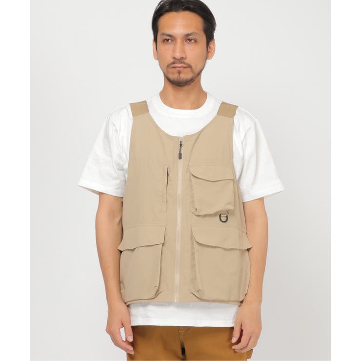 しむなか　ナイロンポケットvest ナイロンマルチポケットベスト[品番：IKAW0012912]｜ikka