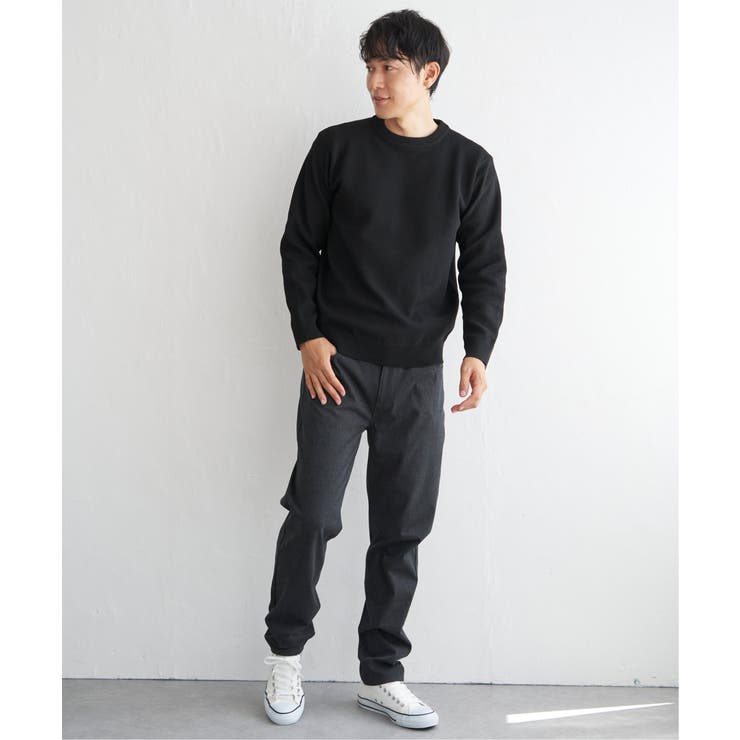 GOKU楽ニット鹿の子クルーネック | ikka  | 詳細画像4 