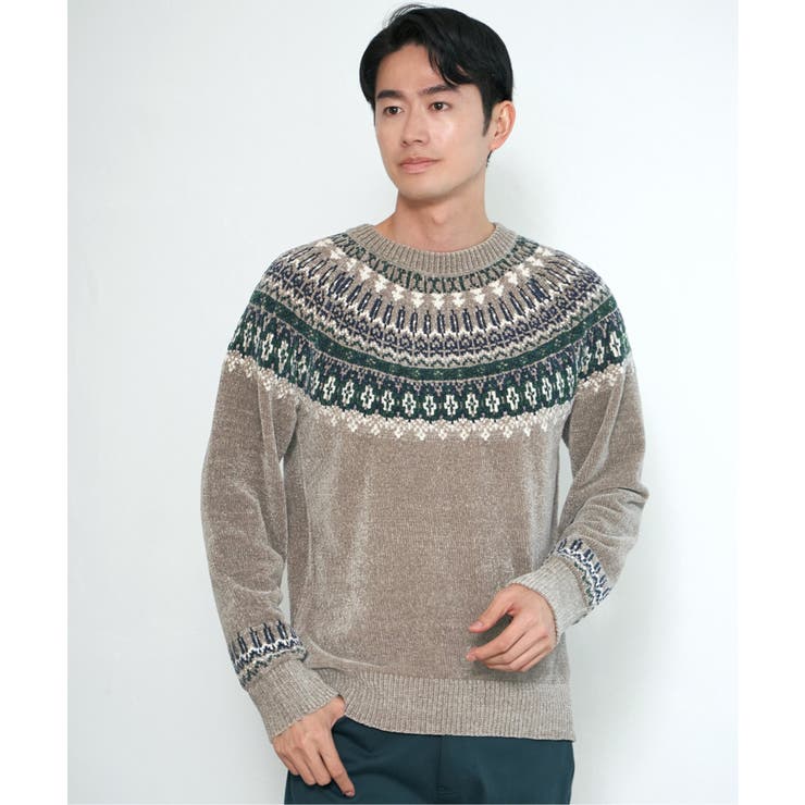 グレー | モール求心柄ニット | ikka 