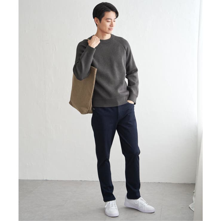 【洗濯機で洗える】ウォッシャブル畦クルーネックニット | ikka  | 詳細画像10 