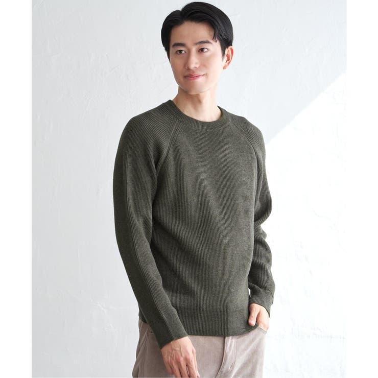 【洗濯機で洗える】ウォッシャブル畦クルーネックニット | ikka  | 詳細画像11 