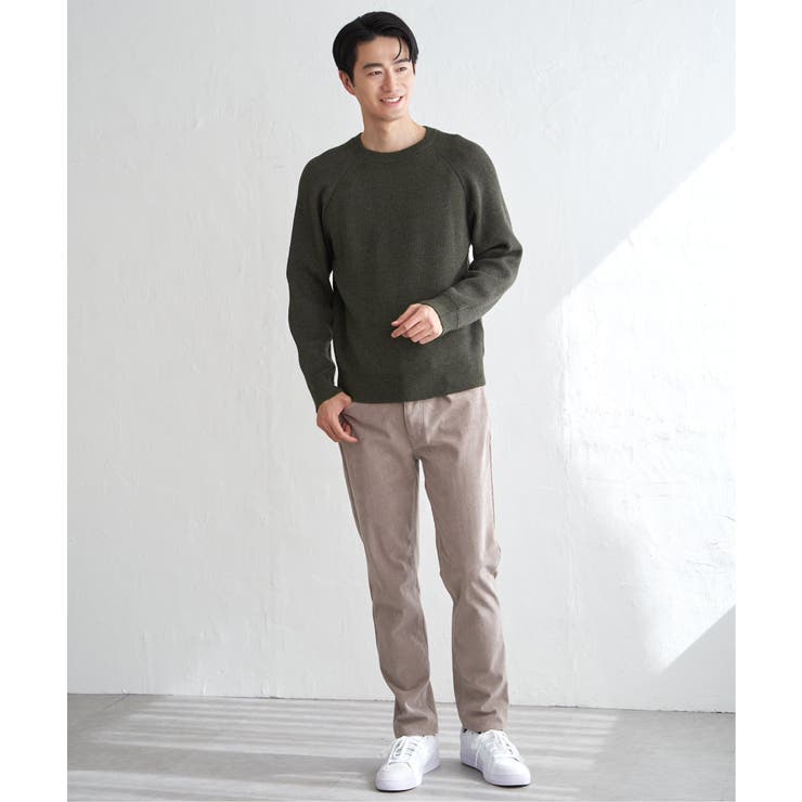 【洗濯機で洗える】ウォッシャブル畦クルーネックニット | ikka  | 詳細画像12 