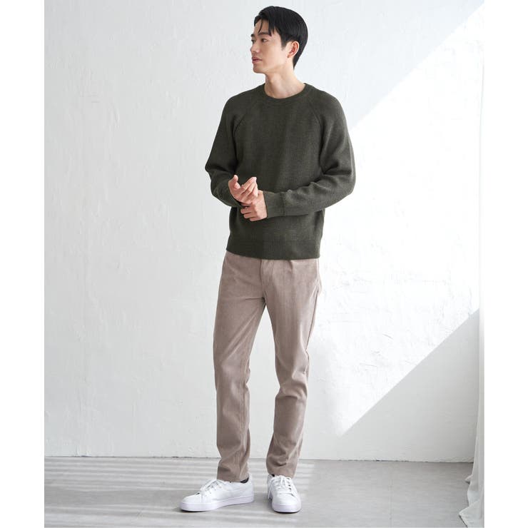 【洗濯機で洗える】ウォッシャブル畦クルーネックニット | ikka  | 詳細画像13 