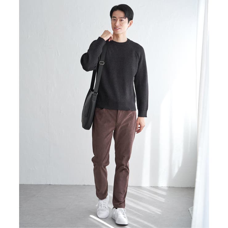 【洗濯機で洗える】ウォッシャブル畦クルーネックニット | ikka  | 詳細画像15 