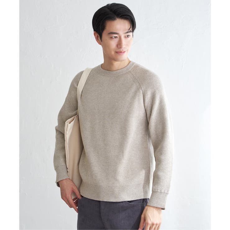 【洗濯機で洗える】ウォッシャブル畦クルーネックニット | ikka  | 詳細画像17 