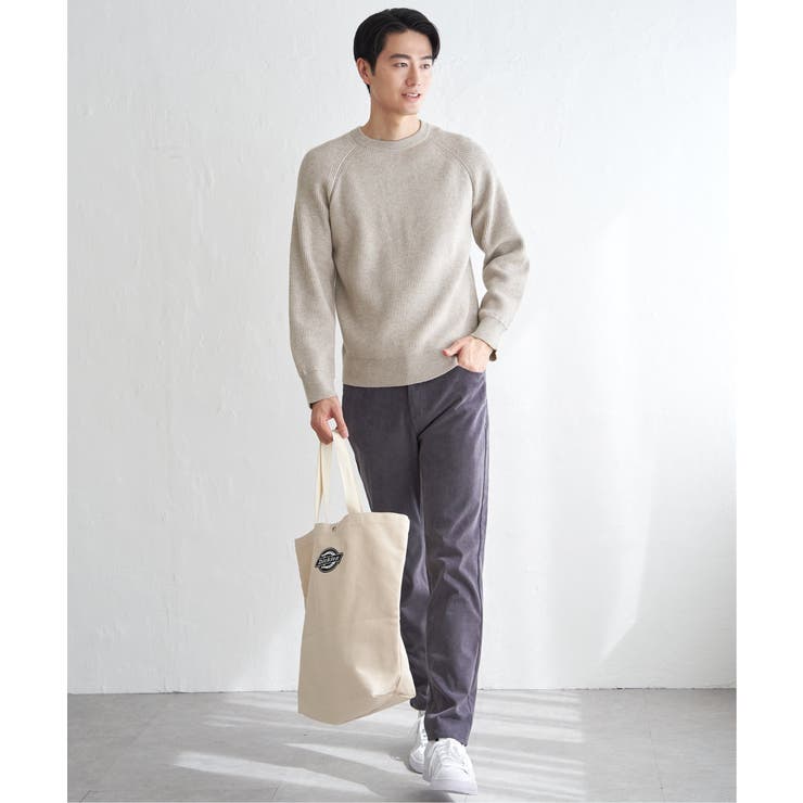 【洗濯機で洗える】ウォッシャブル畦クルーネックニット | ikka  | 詳細画像18 