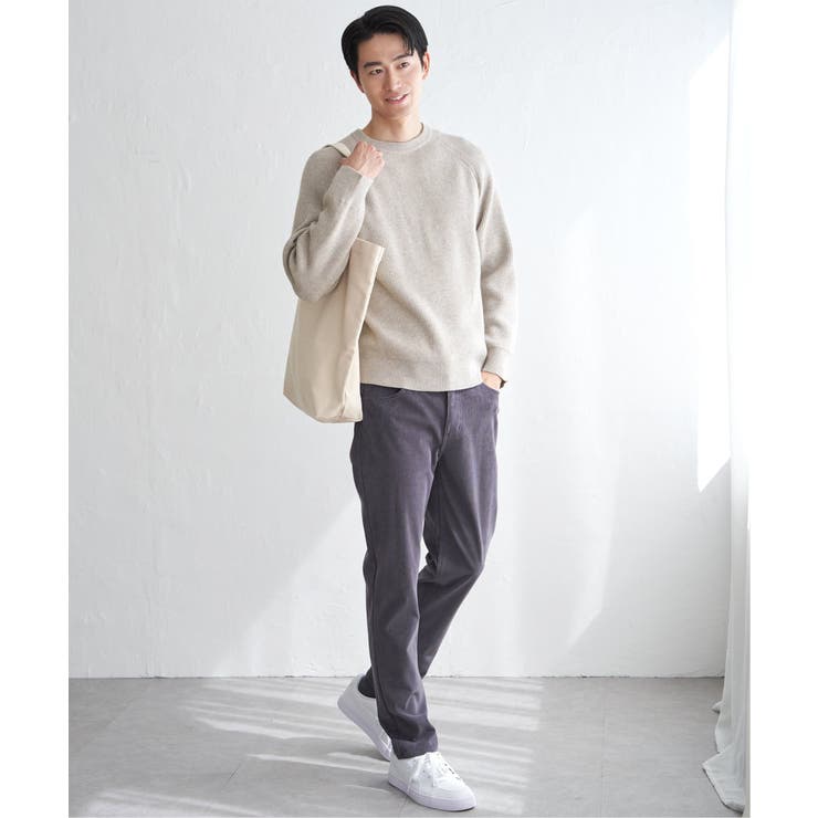 【洗濯機で洗える】ウォッシャブル畦クルーネックニット | ikka  | 詳細画像19 