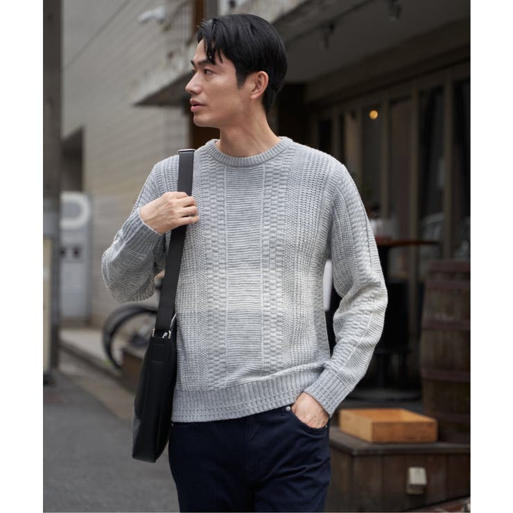 グレー | メランジグラデーションニット | ikka 