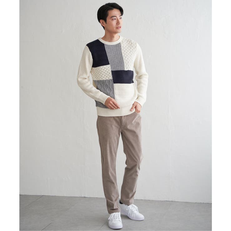 ブロックスクルーネックニット | ikka  | 詳細画像8 