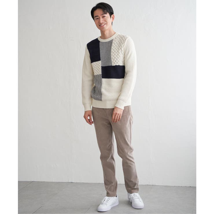 ブロックスクルーネックニット | ikka  | 詳細画像9 