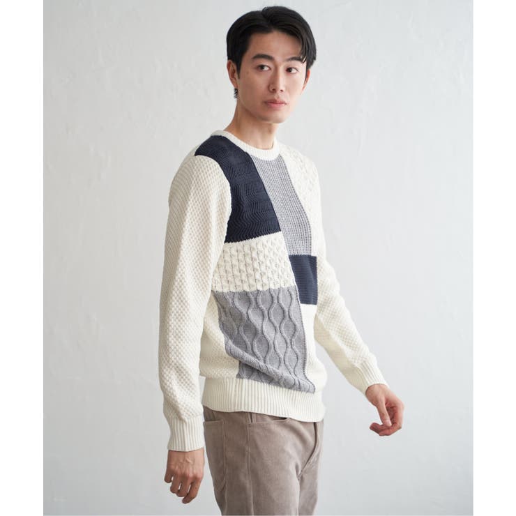 ブロックスクルーネックニット | ikka  | 詳細画像13 