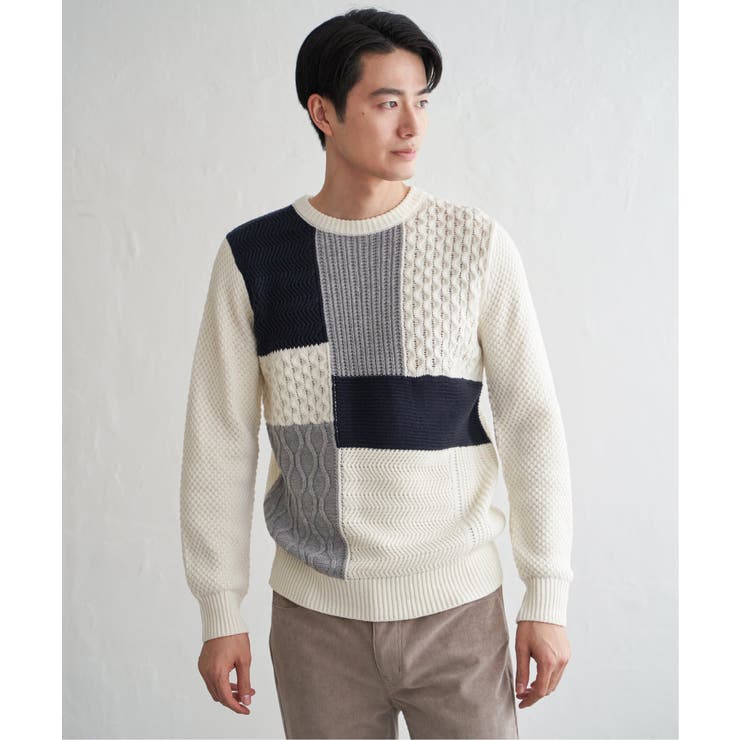 ブロックスクルーネックニット | ikka  | 詳細画像15 