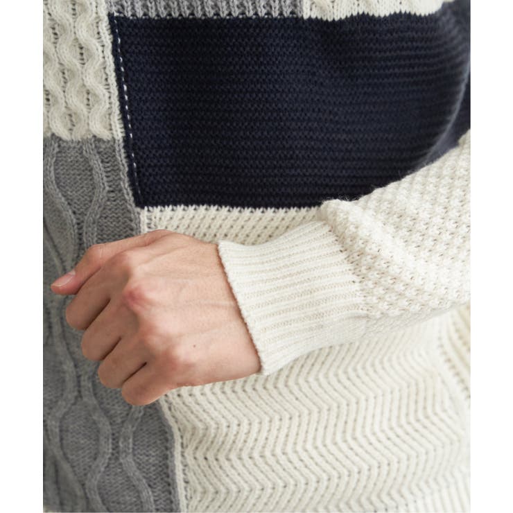 ブロックスクルーネックニット | ikka  | 詳細画像17 