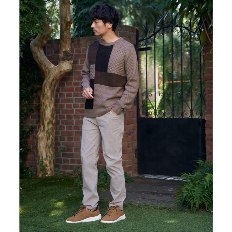 ブロックスクルーネックニット | ikka  | 詳細画像4 