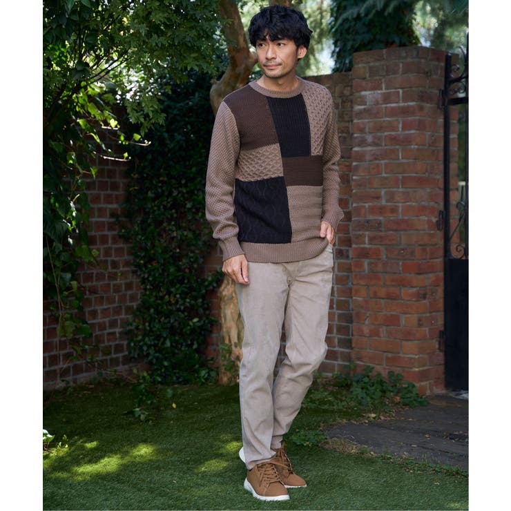 ブロックスクルーネックニット | ikka  | 詳細画像5 