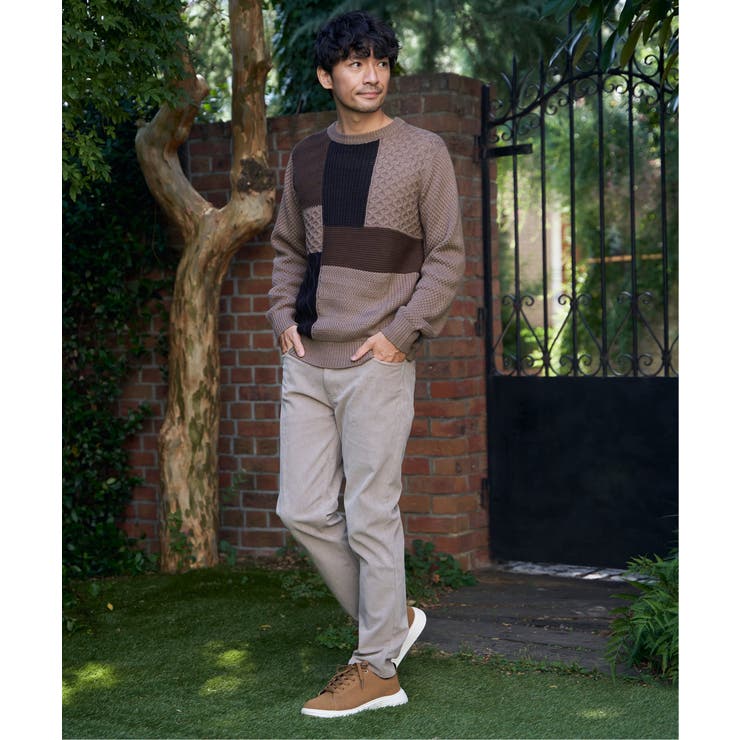 ブロックスクルーネックニット | ikka  | 詳細画像6 