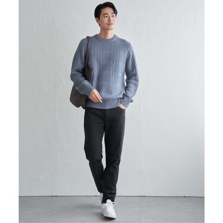 【洗濯機で洗える】ジャカードチェックニット | ikka  | 詳細画像10 
