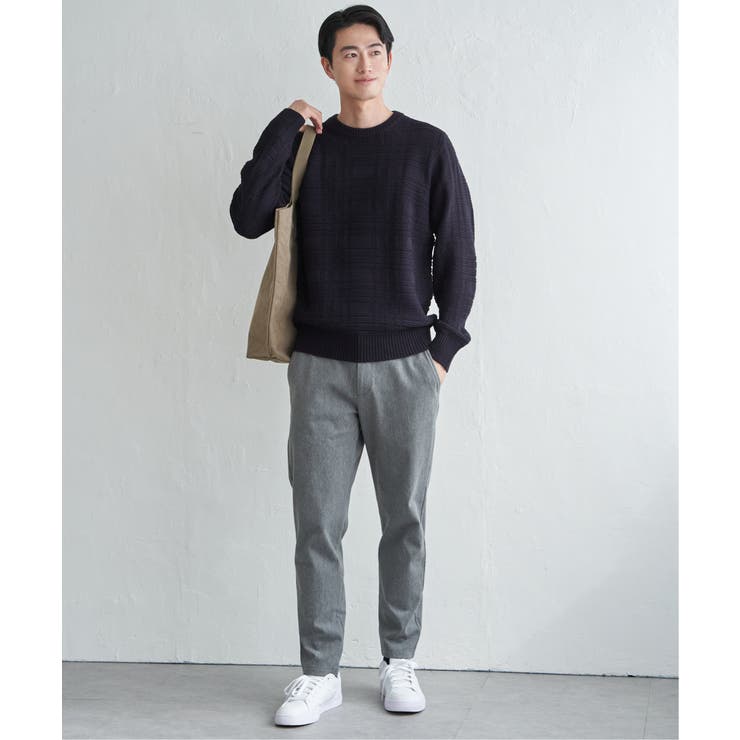 【洗濯機で洗える】ジャカードチェックニット | ikka  | 詳細画像12 