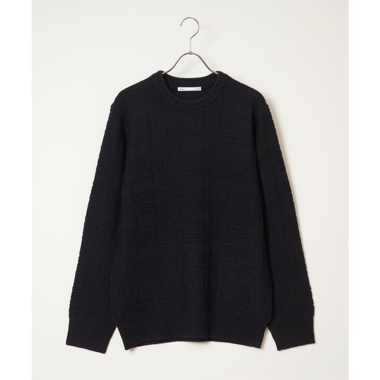 【洗濯機で洗える】ジャカードチェックニット | ikka  | 詳細画像17 