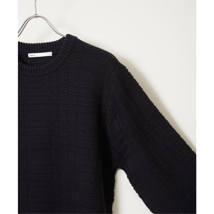 【洗濯機で洗える】ジャカードチェックニット | ikka  | 詳細画像19 