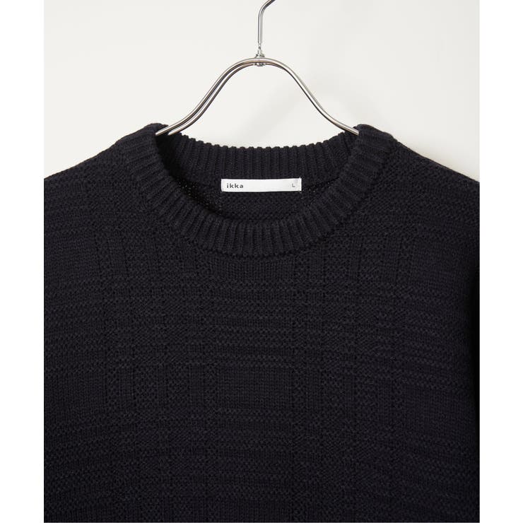 【洗濯機で洗える】ジャカードチェックニット | ikka  | 詳細画像22 