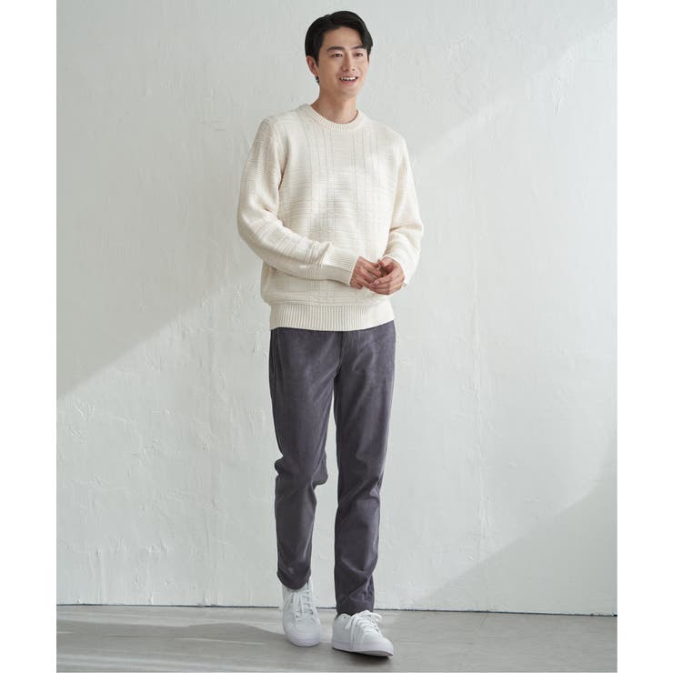 【洗濯機で洗える】ジャカードチェックニット | ikka  | 詳細画像3 