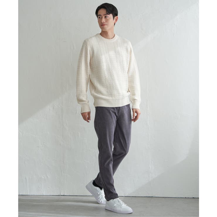 【洗濯機で洗える】ジャカードチェックニット | ikka  | 詳細画像4 