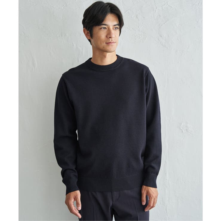 ネイビーブルー | オールシーズンニットクルーネック | ikka 