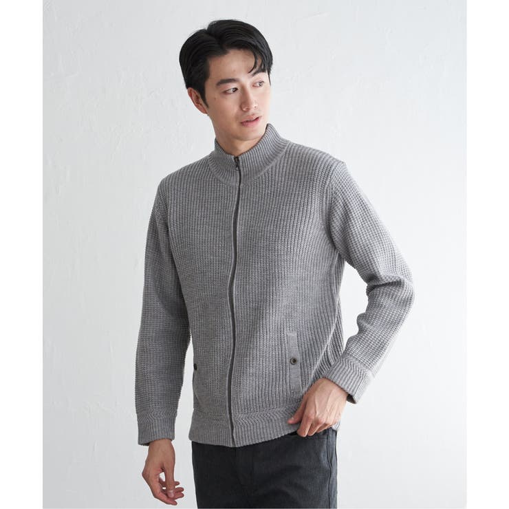 グレー | スタンドジップニットブルゾン | ikka 