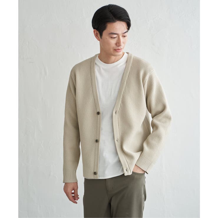 ベージュ | 【洗濯機で洗える】GOKU楽ニットカーデインナーセット【2点セット】 | ikka 