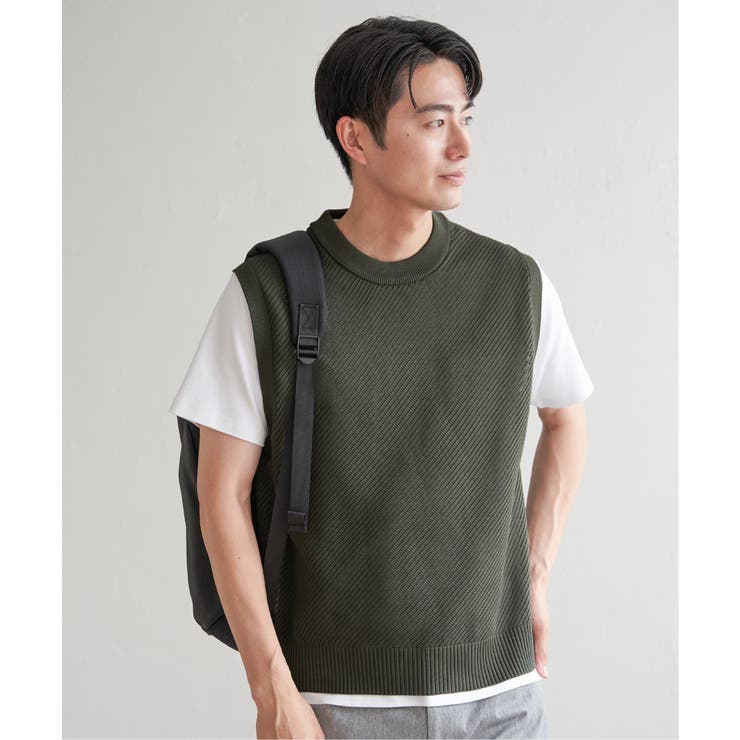 【洗濯機で洗える】GOKU楽ニットカルゼベスト | ikka  | 詳細画像8 