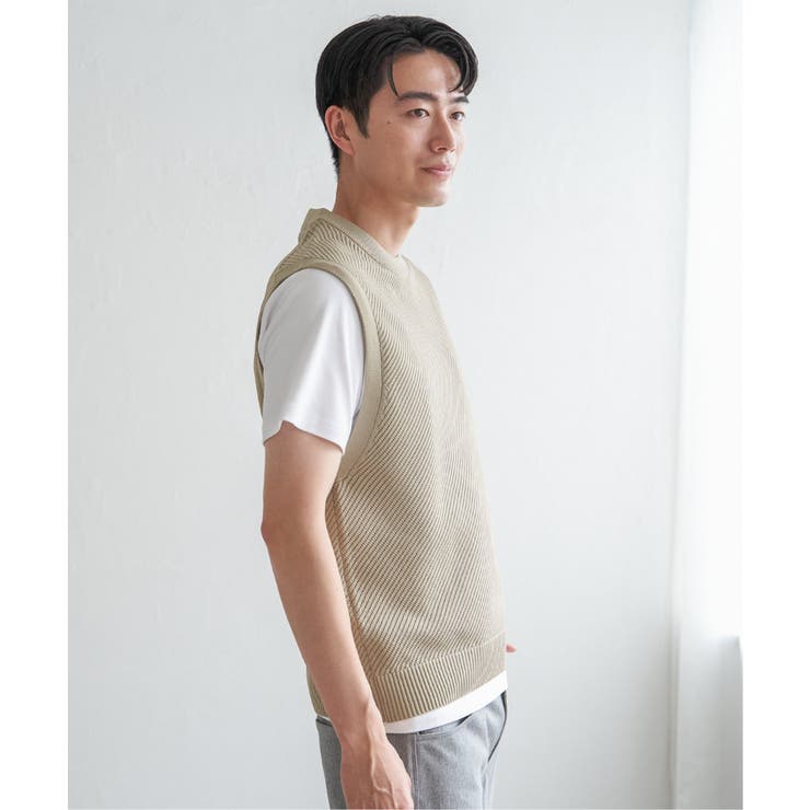 【洗濯機で洗える】GOKU楽ニットカルゼベスト | ikka  | 詳細画像22 