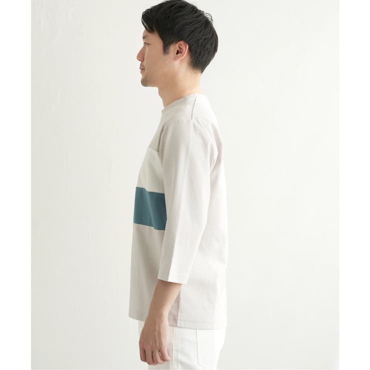 【接触冷感／抗菌防臭】7分袖セイケツカイテキ切り替えTシャツ | ikka  | 詳細画像2 