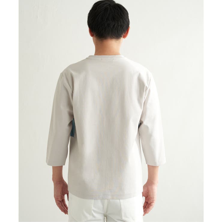 【接触冷感／抗菌防臭】7分袖セイケツカイテキ切り替えTシャツ | ikka  | 詳細画像3 