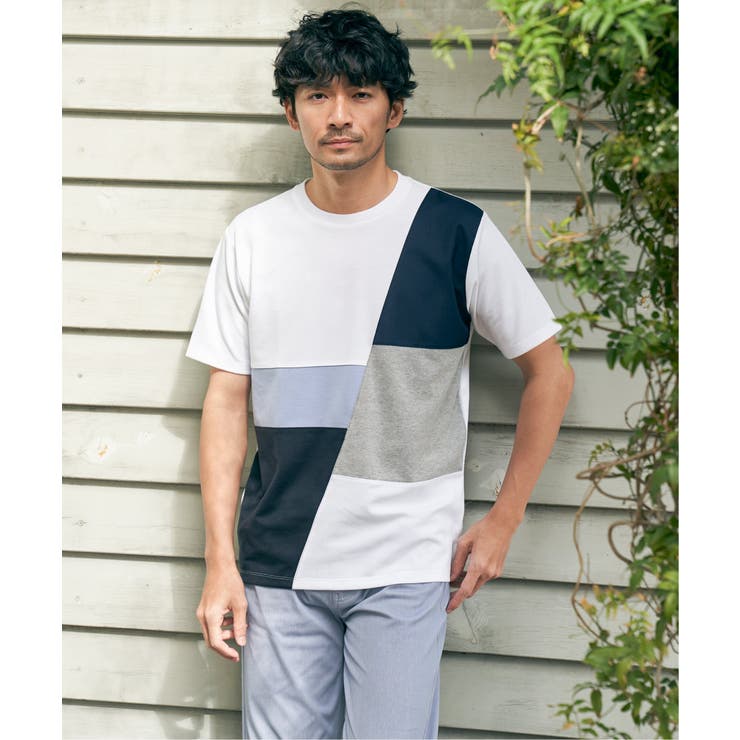 ブロックスポンチ切り替えTシャツ[品番：IKAW0020209]｜ikka （イッカ）のメンズファッション通販｜SHOPLIST（ショップリスト）