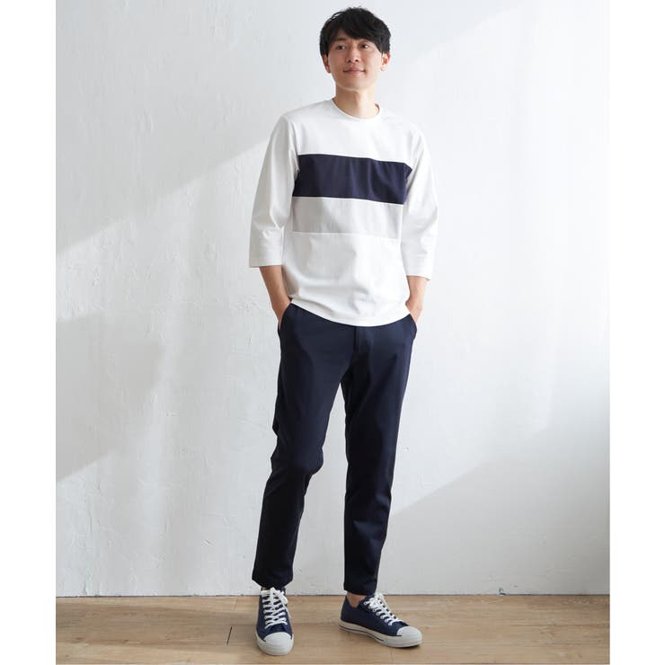 【接触冷感／抗菌防臭】GOKU楽セイケツ7分切り替えT | ikka  | 詳細画像8 