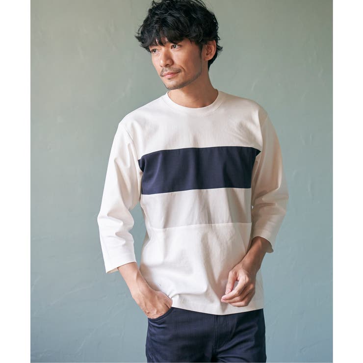 【接触冷感／抗菌防臭】GOKU楽セイケツ7分切り替えT | ikka  | 詳細画像3 