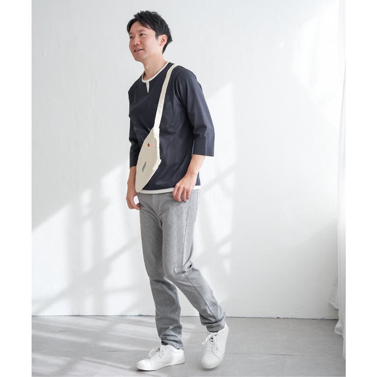 【接触冷感／抗菌防臭】GOKU楽セイケツ7分袖キーネックTシャツ | ikka  | 詳細画像13 