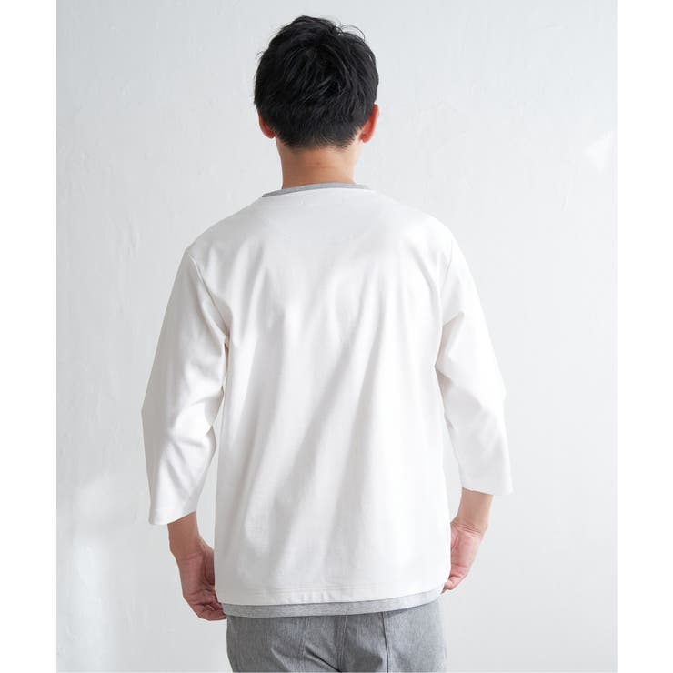 【接触冷感／抗菌防臭】GOKU楽セイケツ7分袖キーネックTシャツ | ikka  | 詳細画像15 