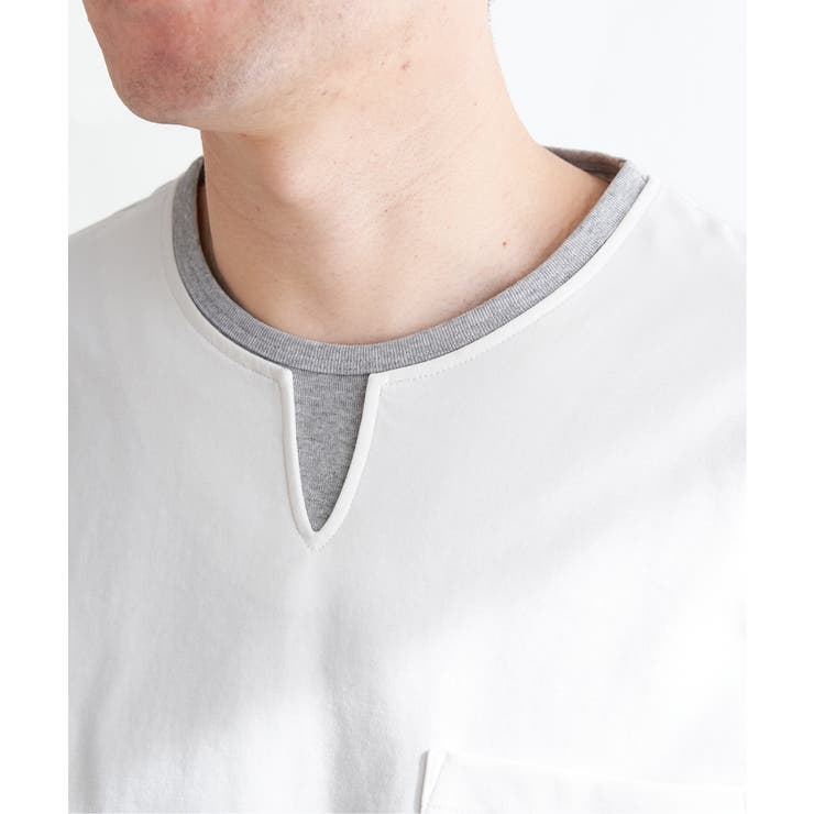 【接触冷感／抗菌防臭】GOKU楽セイケツ7分袖キーネックTシャツ | ikka  | 詳細画像17 