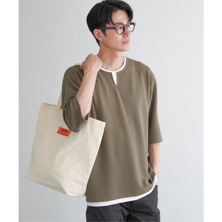 【親子コーデ】キーネックレイヤード7分袖Tシャツ | ikka  | 詳細画像9 