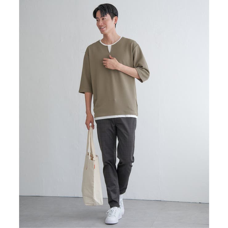 【親子コーデ】キーネックレイヤード7分袖Tシャツ | ikka  | 詳細画像11 