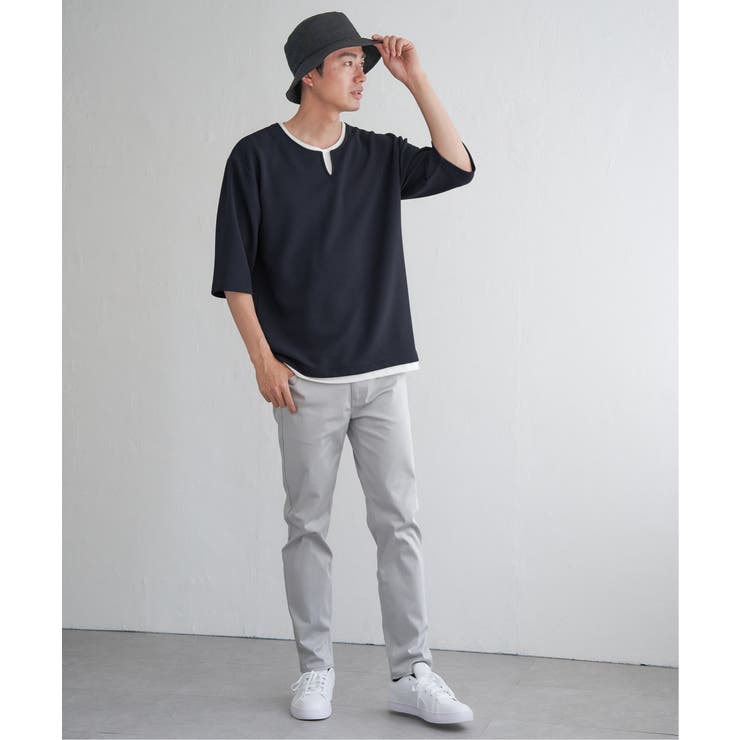 【親子コーデ】キーネックレイヤード7分袖Tシャツ | ikka  | 詳細画像16 