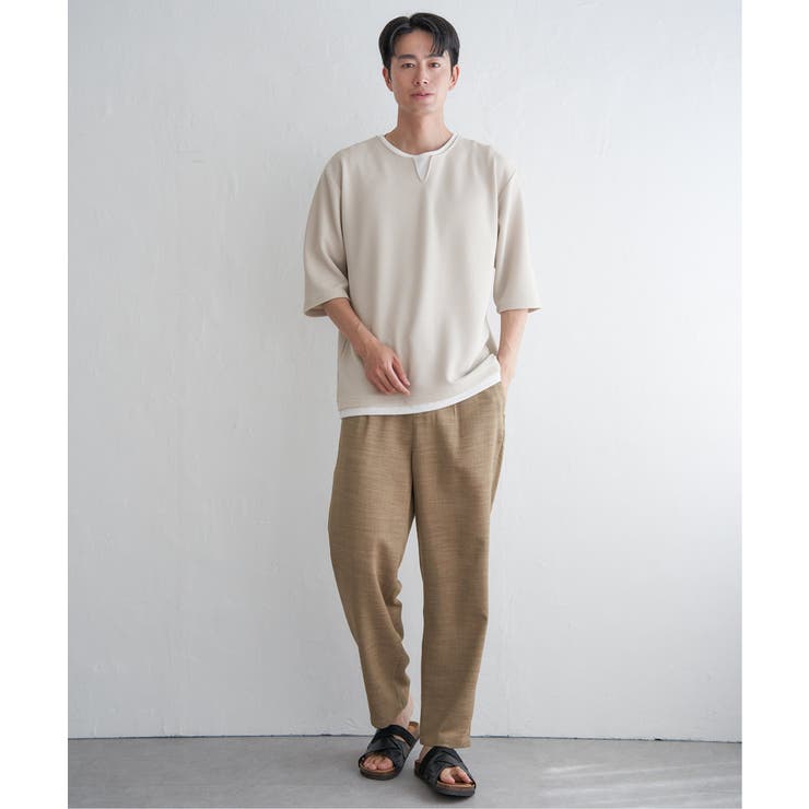 【親子コーデ】キーネックレイヤード7分袖Tシャツ | ikka  | 詳細画像20 