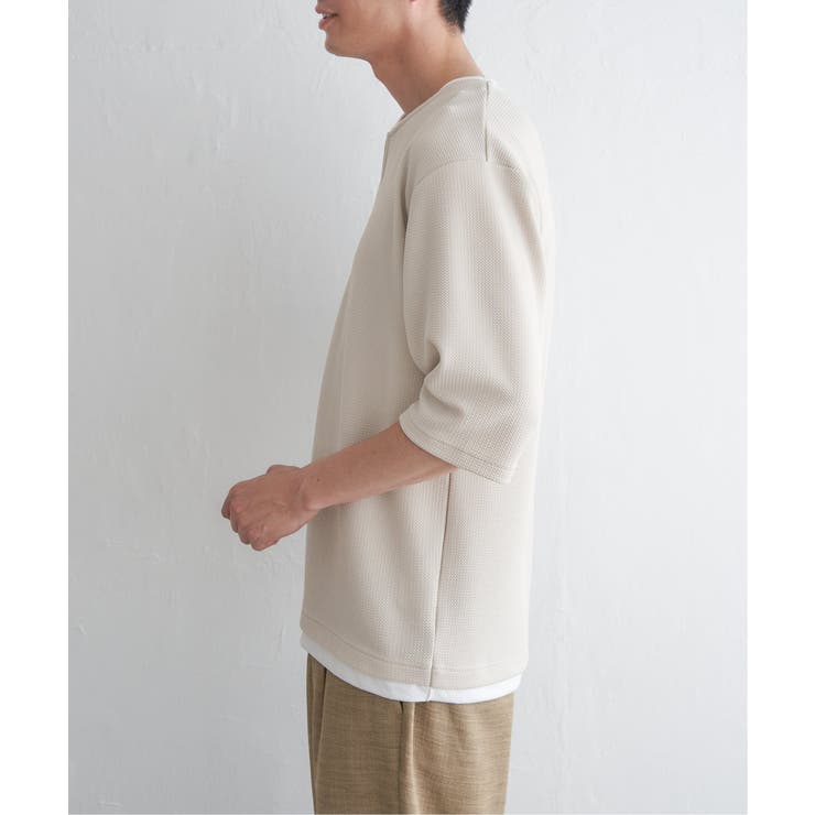 【親子コーデ】キーネックレイヤード7分袖Tシャツ | ikka  | 詳細画像21 
